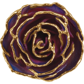 24K Solid Gold Rose- Purple and Pink